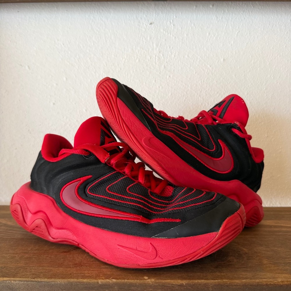 Nike Giannis Immortality 4 Sneakers Youth 4.5Y Black Red FZ6734-005